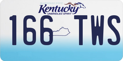 KY license plate 166TWS