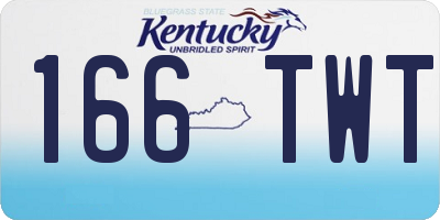 KY license plate 166TWT