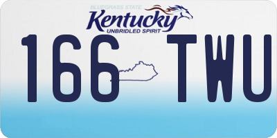 KY license plate 166TWU