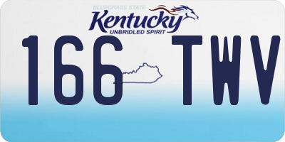 KY license plate 166TWV