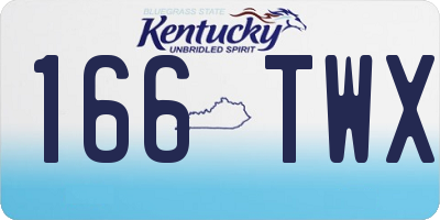 KY license plate 166TWX