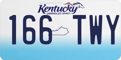 KY license plate 166TWY