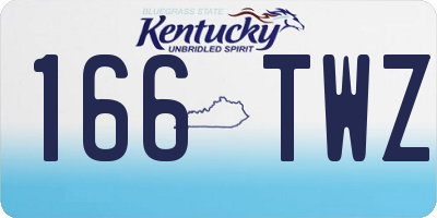 KY license plate 166TWZ