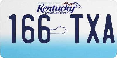 KY license plate 166TXA
