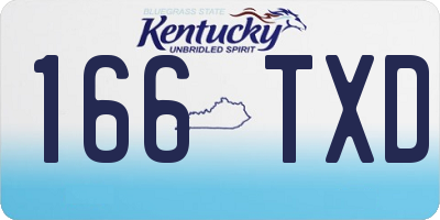 KY license plate 166TXD