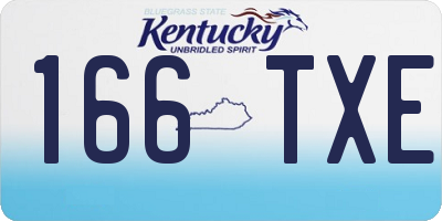 KY license plate 166TXE