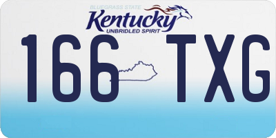 KY license plate 166TXG