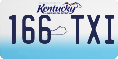 KY license plate 166TXI