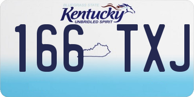 KY license plate 166TXJ