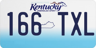 KY license plate 166TXL