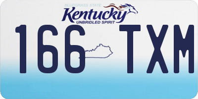 KY license plate 166TXM