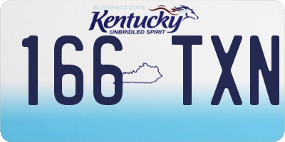 KY license plate 166TXN