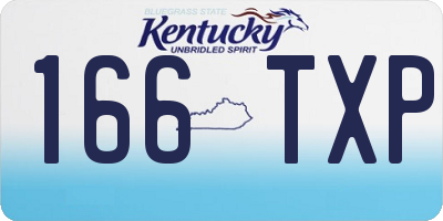 KY license plate 166TXP