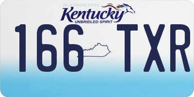 KY license plate 166TXR