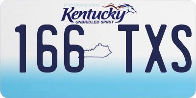 KY license plate 166TXS