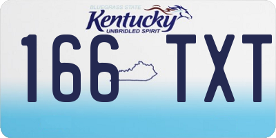 KY license plate 166TXT