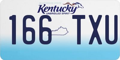 KY license plate 166TXU