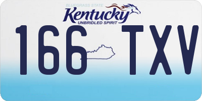 KY license plate 166TXV