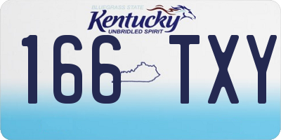 KY license plate 166TXY