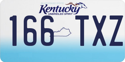 KY license plate 166TXZ