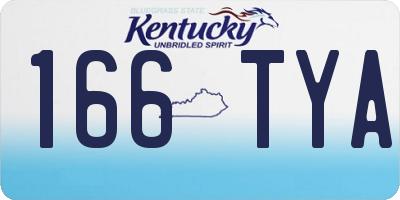 KY license plate 166TYA
