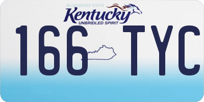 KY license plate 166TYC