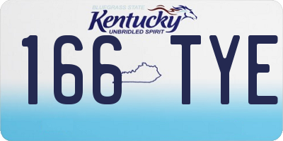 KY license plate 166TYE