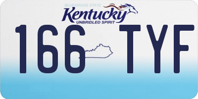 KY license plate 166TYF