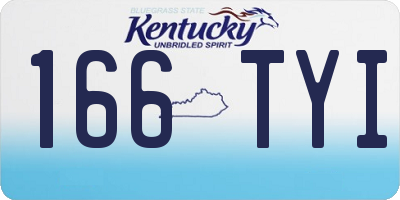 KY license plate 166TYI