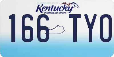 KY license plate 166TYO