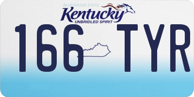 KY license plate 166TYR