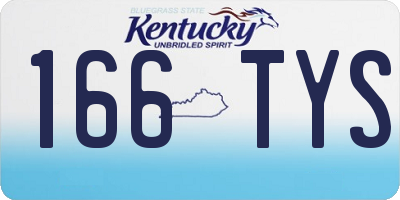 KY license plate 166TYS