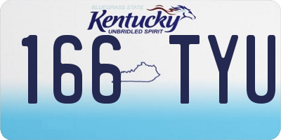 KY license plate 166TYU