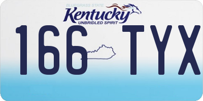 KY license plate 166TYX