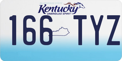 KY license plate 166TYZ