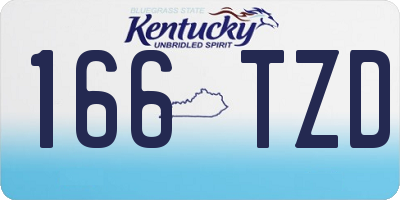 KY license plate 166TZD