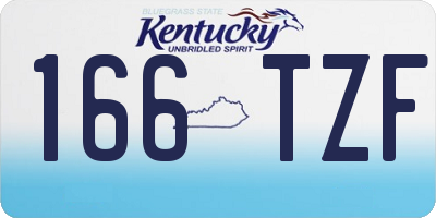 KY license plate 166TZF