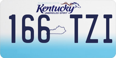 KY license plate 166TZI