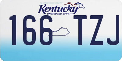 KY license plate 166TZJ