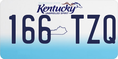 KY license plate 166TZQ