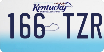 KY license plate 166TZR