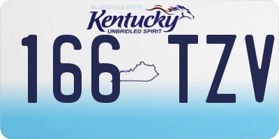KY license plate 166TZV