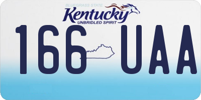 KY license plate 166UAA
