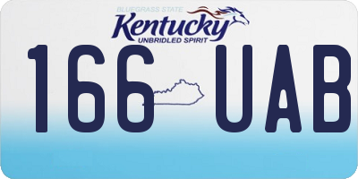KY license plate 166UAB