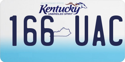 KY license plate 166UAC