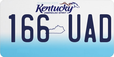 KY license plate 166UAD
