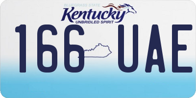 KY license plate 166UAE