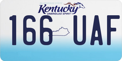 KY license plate 166UAF