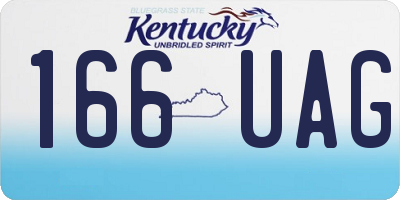 KY license plate 166UAG