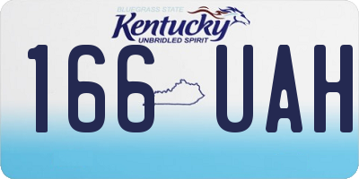 KY license plate 166UAH